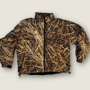 Weatherby Jacket Mens L Green Camo Goose Down Puffer Mossy Oak Warm Hunting